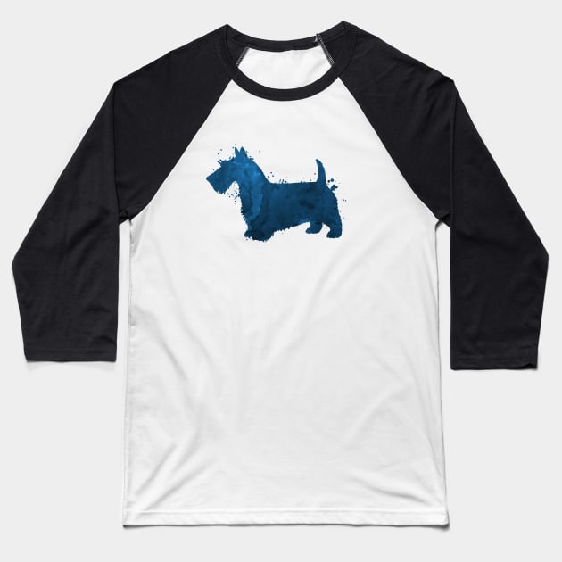 Scottish Terrier Baseball T-Shirt by TheJollyMarten